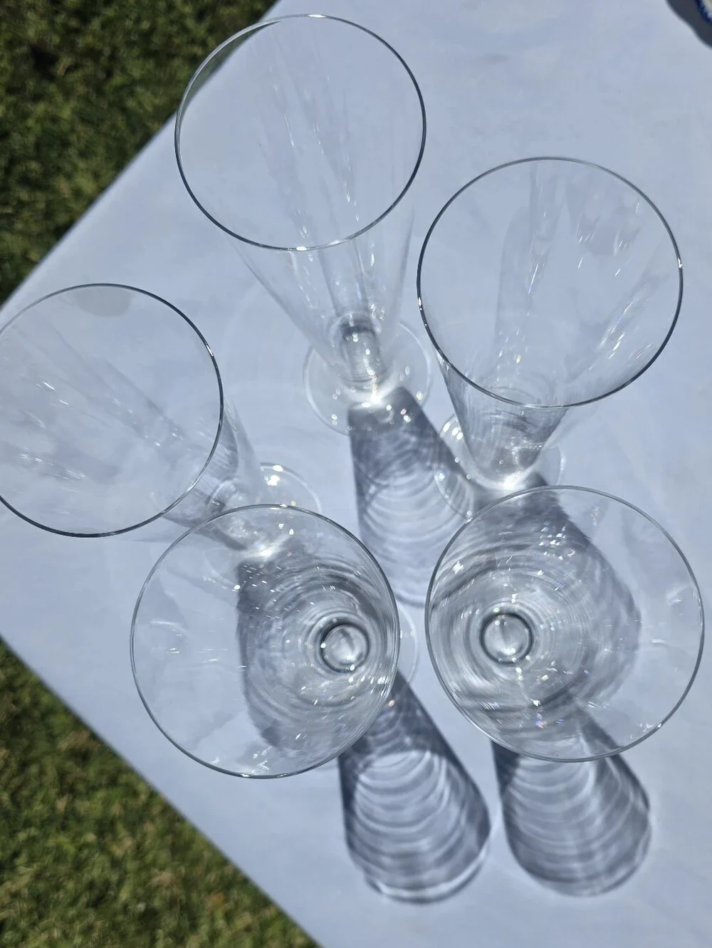 Set of 5 Marquis Waterford Lead Crystal Pilsner Glasses | Vintage Austrian